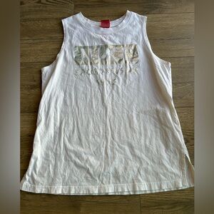 Nike White Muscle Tee with Silver Graphic